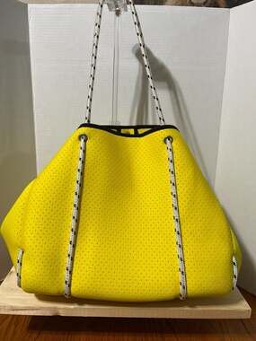 Pole Tribe Perforated Neoprene Tote Bag Yellow Mellow with Rope Handles